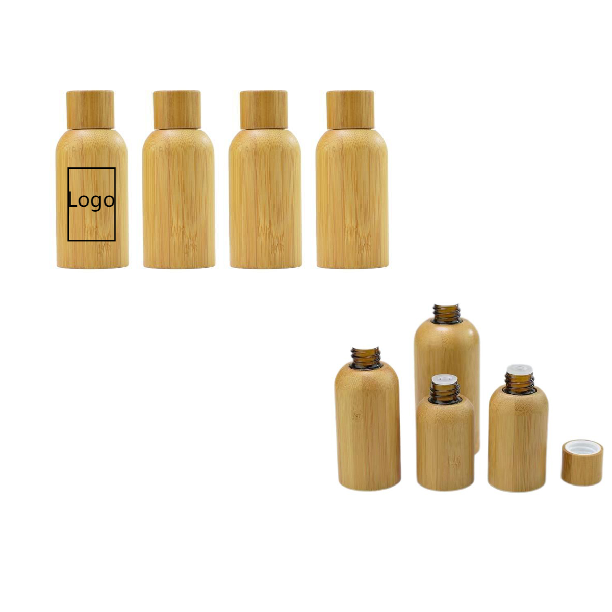 Bamboo essential oil bottle