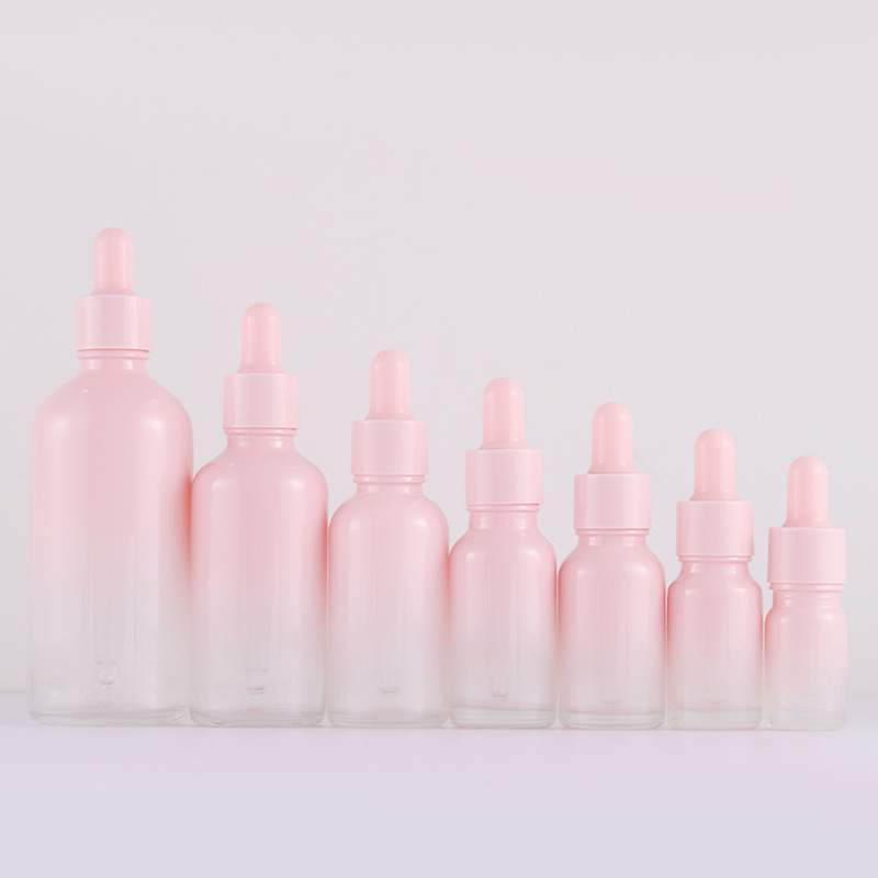 5-100ml Gradual Pink Essential Oil Bottle essence original Solution Dispensing Bottle Cherry Blossom Powder Dropper Bottle