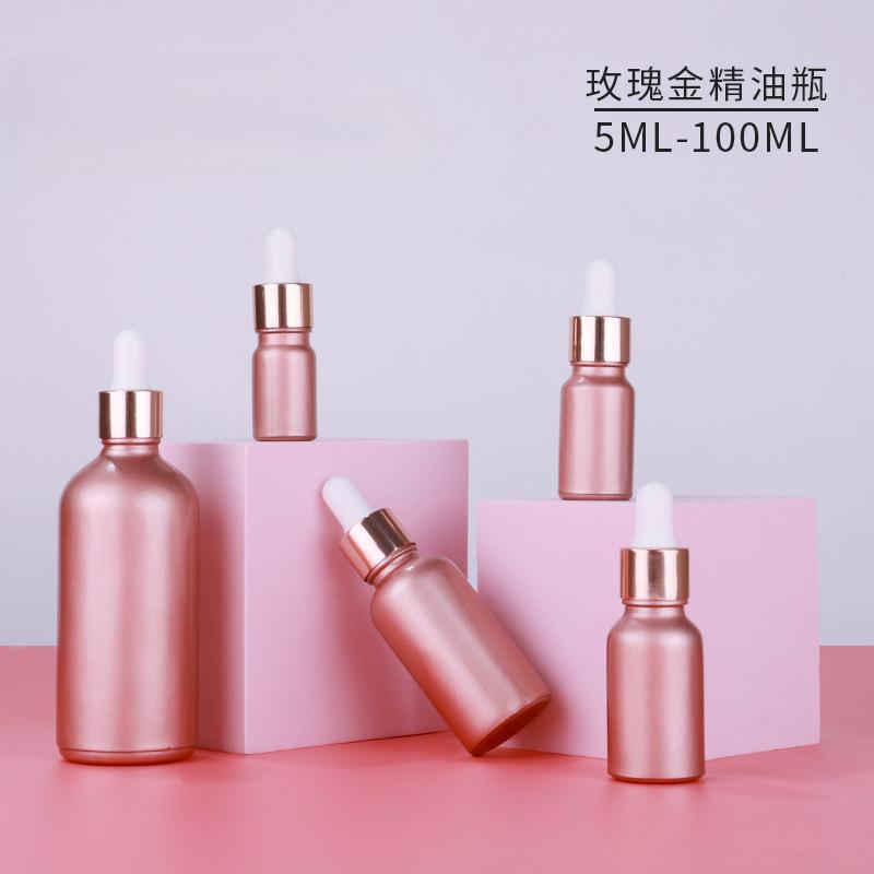 5-100ml rose gold dropper bottle of essence solution