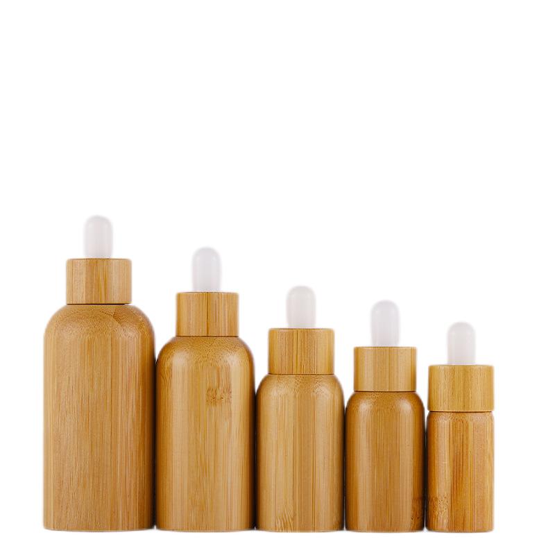 5ml-100ml full package bamboo and wood product essential oil bottle, cosmetic glass original liquid bottle, bamboo shell aromatherapy dropper bottle