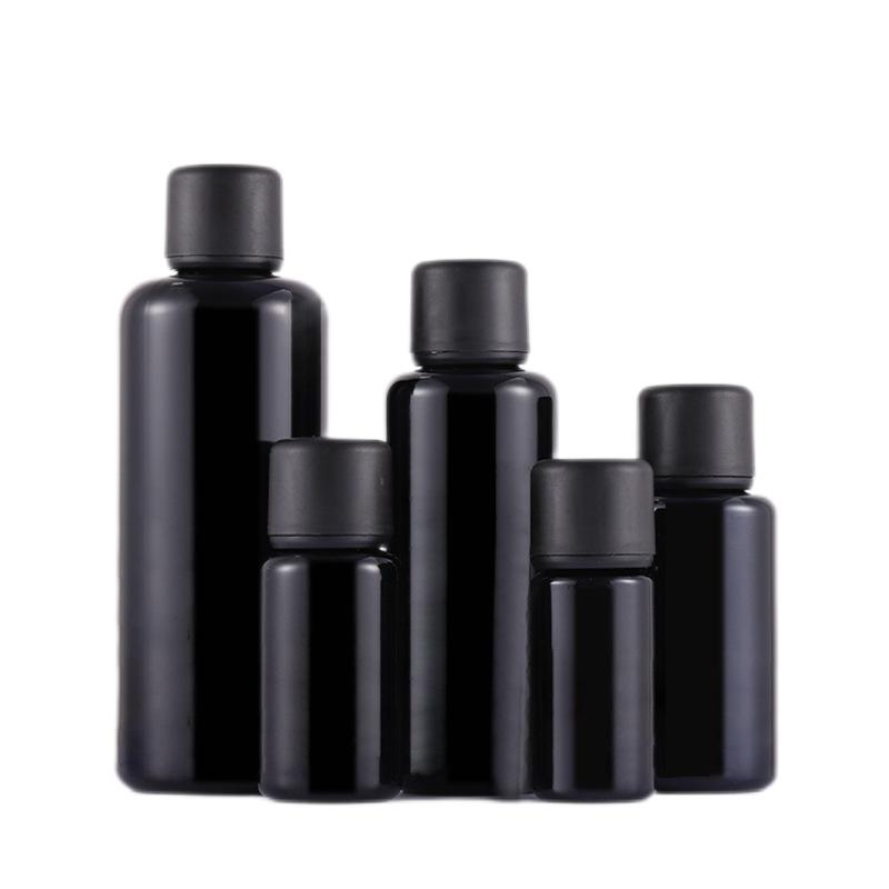 10-100ml Pure Black Aromatherapy Glass Bottle Black Porcelain Amethyst Bottle European Black Essential Oil Bottle