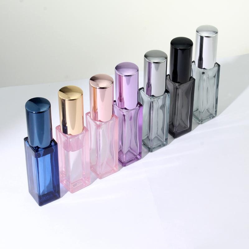 Square perfume bottle 3ml 5ml 10ml rose gold glass perfume spray bottle senior perfume sub bottle