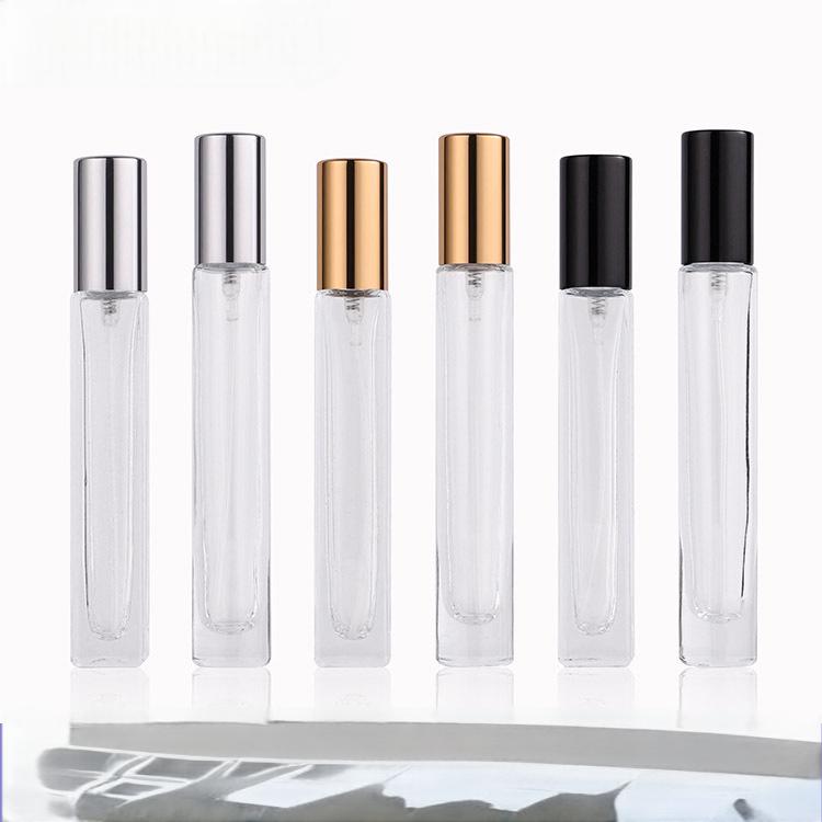 Square perfume bottle 10ml glass spray bottle cylindrical perfume spray glass bottle 10ml perfume sub bottle