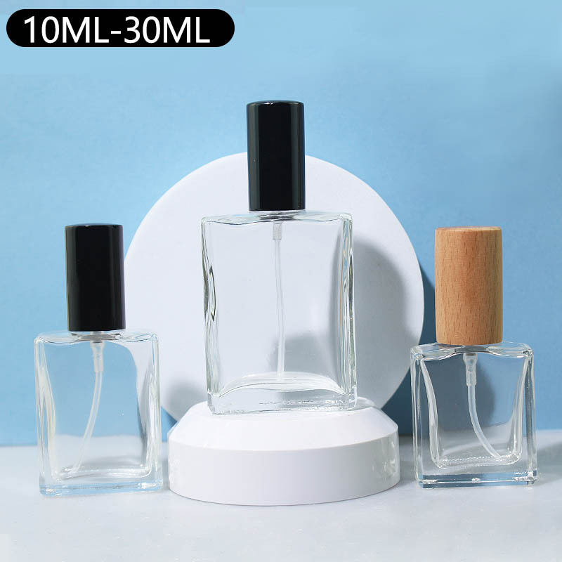 Square perfume bottle 10ml glass spray bottle cylindrical perfume spray glass bottle 10ml perfume sub bottle perfume glass bottle 10ml 15ml 30ml flat glass perfume sub bottle senior perfume spray bottle