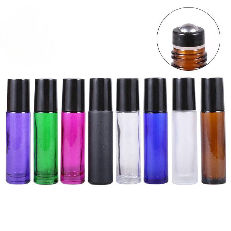 10ml Ball Bottle Color Matte Black Tea Blue Bead Bottle White Matte Essential Oil Bottle Eye Cream Bottle