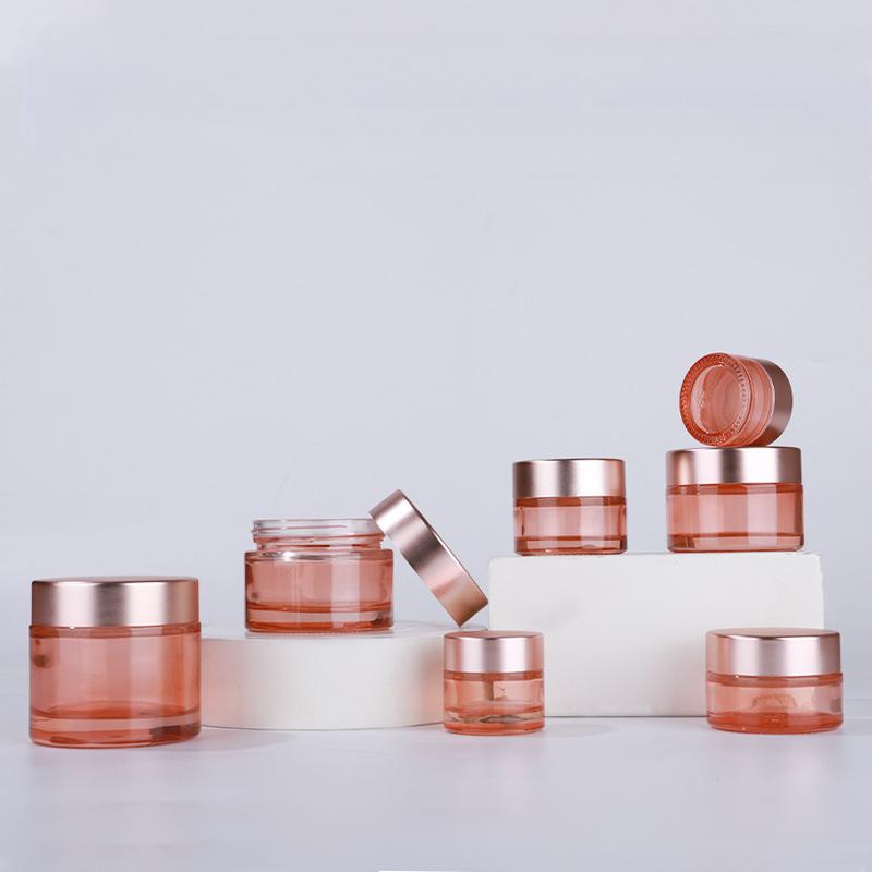 5-100g glass rose gold face cream bottle Wide mouth facial mask bottle Cream bottle Cream bottle Eye cream bottle