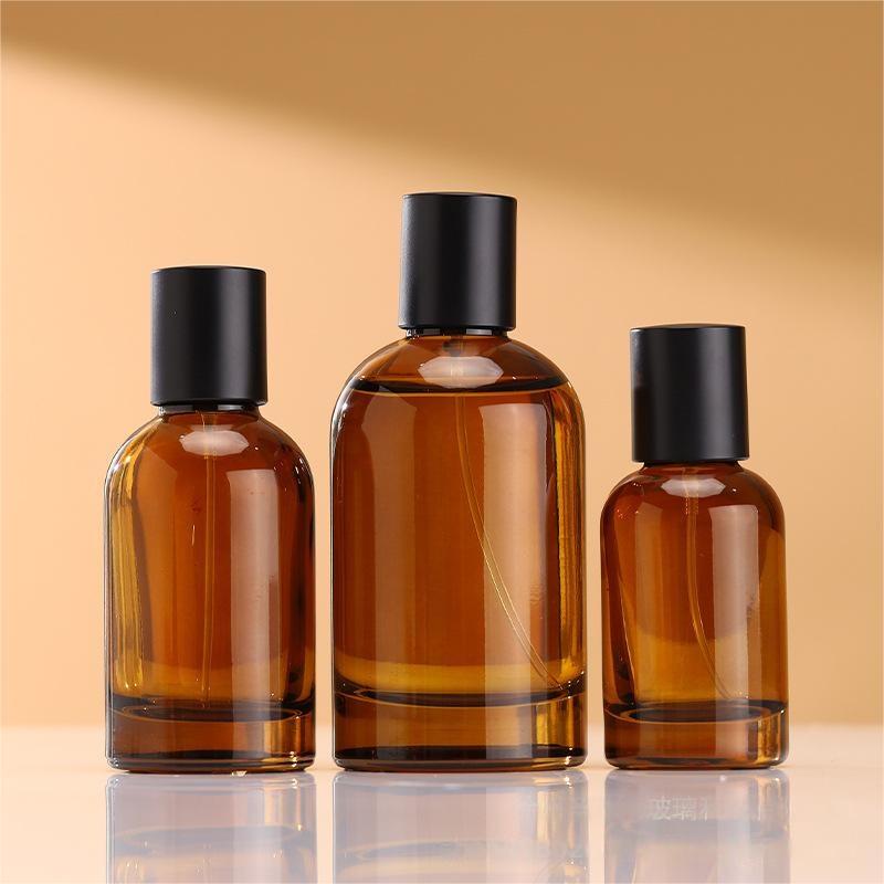 30 50 100ml tawny glass perfume bottle processing color spray bayonet press type spray mist perfume glass