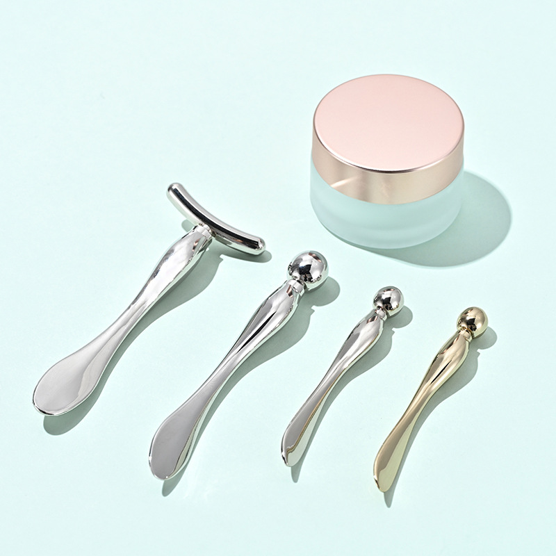 Zinc alloy cosmetic scoop metal face cream stick T-shaped massage eye cream stick facial mask scoop