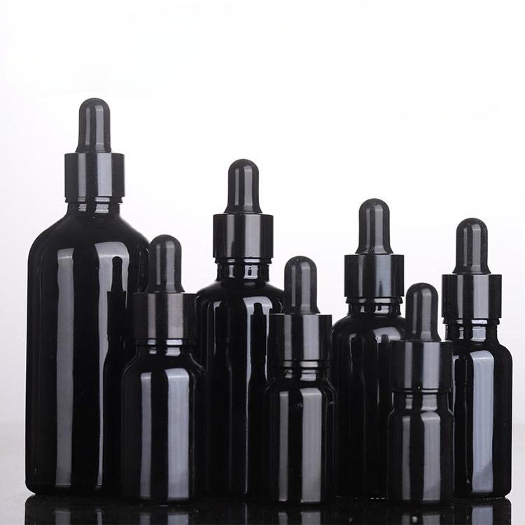 Amethyst bottle 10ml 30ml Black essential oil bottle 5-100ml Violet essential oil bottle Pure black material dropper bottle