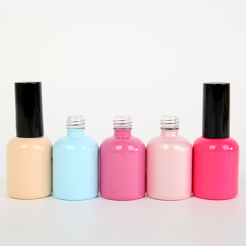 Nail polish empty bottle round bottle 15ml fashionable nail polish bottle color liquid lip color subpackage glass bottle