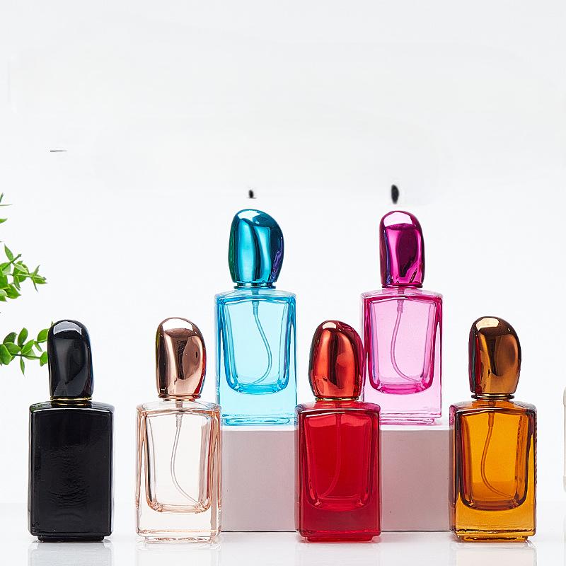 30ml 50ml perfume packaging cosmetics packaging bottle long square color screw-top spray bottle