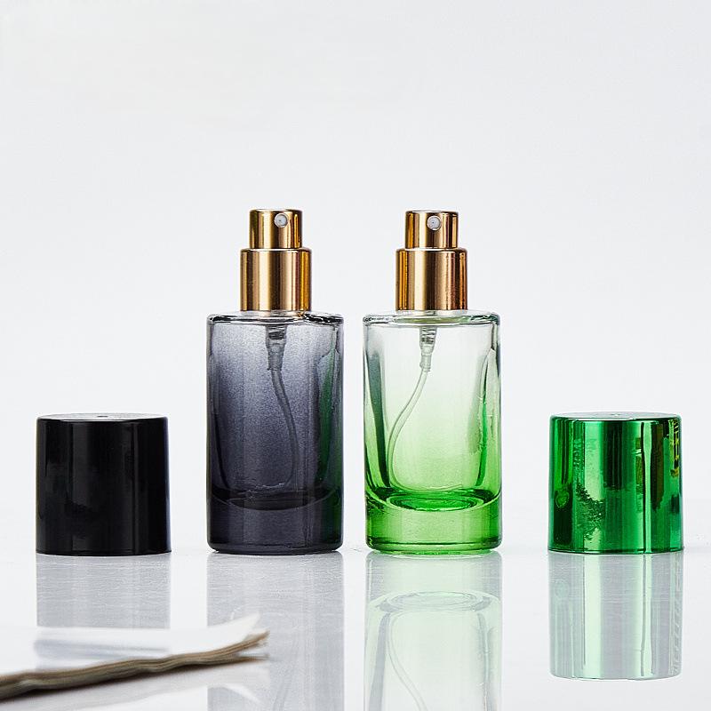 Colorful perfume dispensing bottle red gradually translucent blue 20ml 30ml screw top bottle